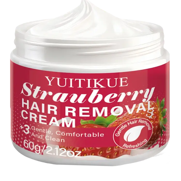 Crème dépilatoire à la fraise YUITIKUE, 60g, crème dépilatoire douce, confortable et rafraîchissante