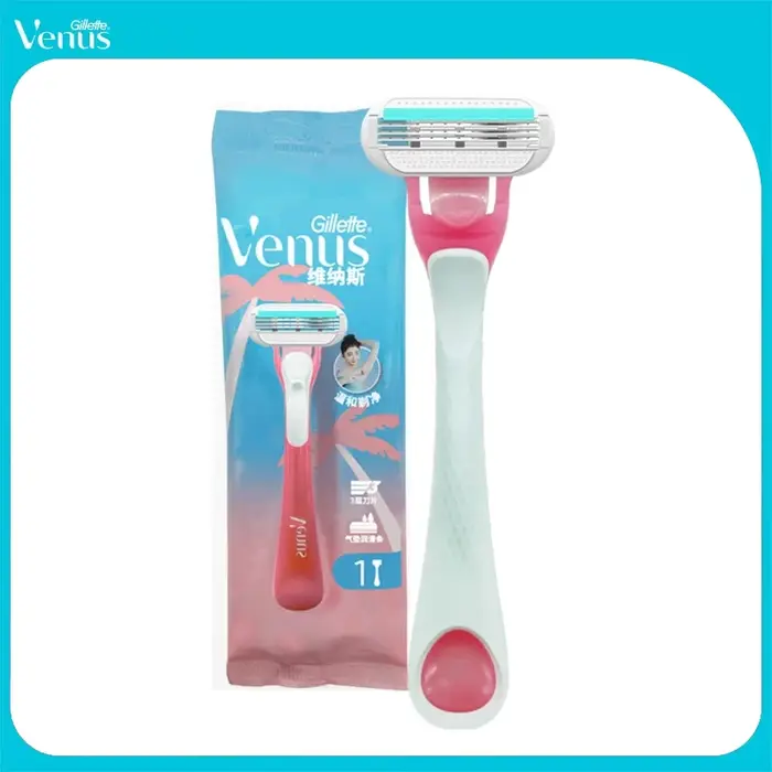 Rasoir Gillette Venus Tropical Pink Lady pour peaux sensibles, rasoir manuel pour le corps, épilateu