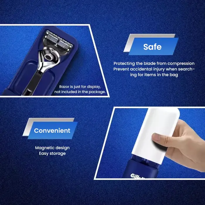 Étui de voyage portable pour rasoir manuel Gillette, boîte de rangement de protection pour rasoir, Gillette ktMagnetic Mach 3 Vector 3