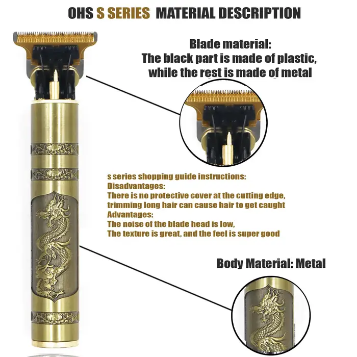 Tondeuse-Tondeuse à cheveux électrique professionnelle sans fil Dragon Vintage T9