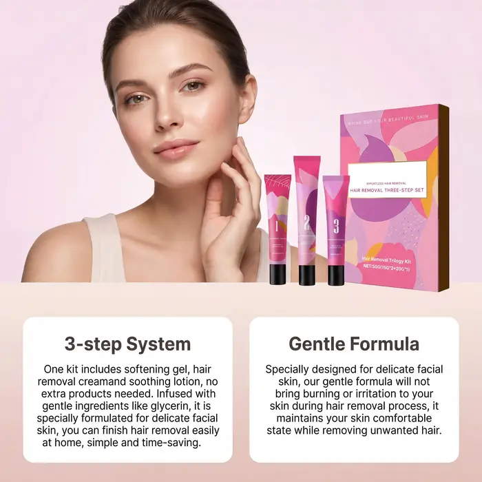 Kit de crème dépilatoire 3 étapes