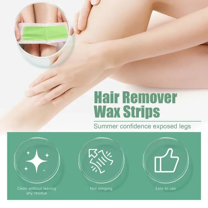 Bandes de cire dépilatoire professionnelles pour l'été, papier de cire froide double face pour les jambes et le corps, dépilation rapide et douce