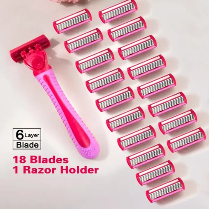 Rasoir pour femmes lame à 6 couches jambe cheveux aisselles couteau de rasage lames à 6