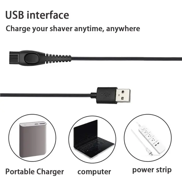 Chargeur de rasoir USB pour Philips-Norelco HQ8505