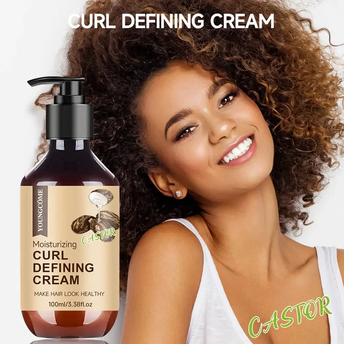 Crème activatrice de boucles à l'huile de ricin – Cheveux coils/ondulés définis