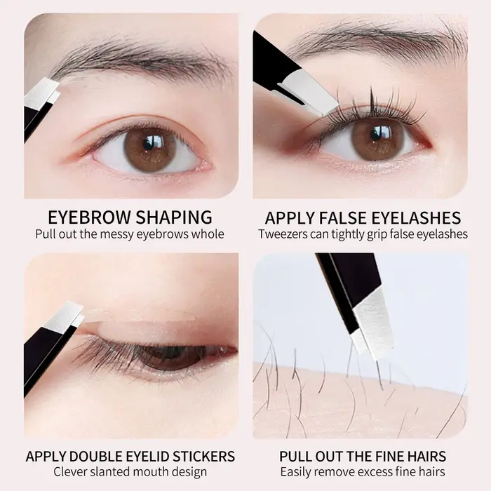 Pince à épiler pour sourcils en acier inoxydable