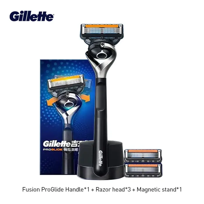 Rasoir Gillette GLA5131FYYL avec poignée antidérapante, lame à 5 couches, rasoir pour hommes, rasoir