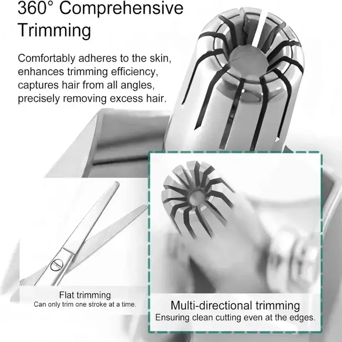 Tondeuse à poils de nez manuelle en acier inoxydable pour homme