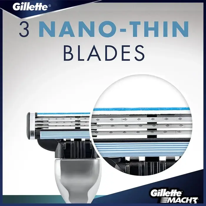Véritable Gillette Mach 3 rasoir manuel pour hommes lames à 3 couches