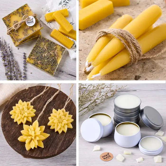 Blocs de cire d'abeille pure jaune et blanche, matériau de cirage de haute qualité pour la fabrication artisanale de bougies d'aromathérapie, 1 pièce/5 pièces