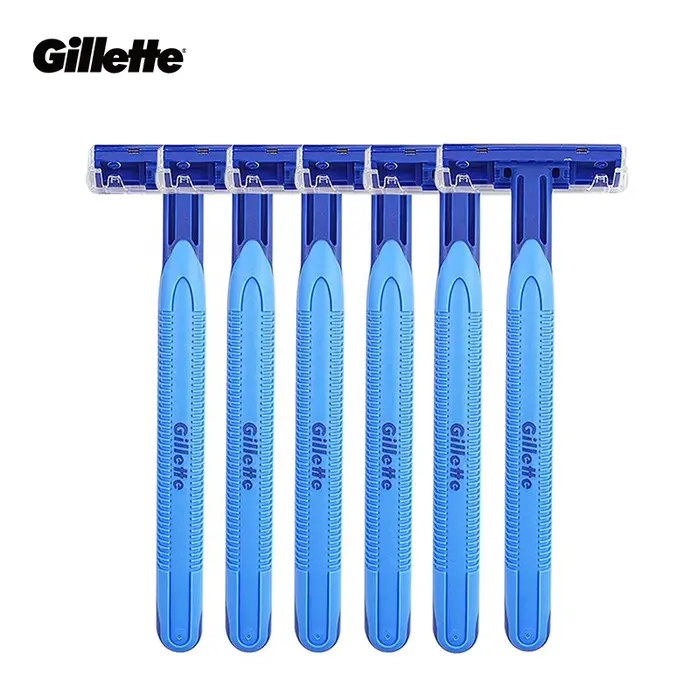Gillette lames de rasoir jetables à 2 couches avec bande lubrifiante 6 pièces/paquet