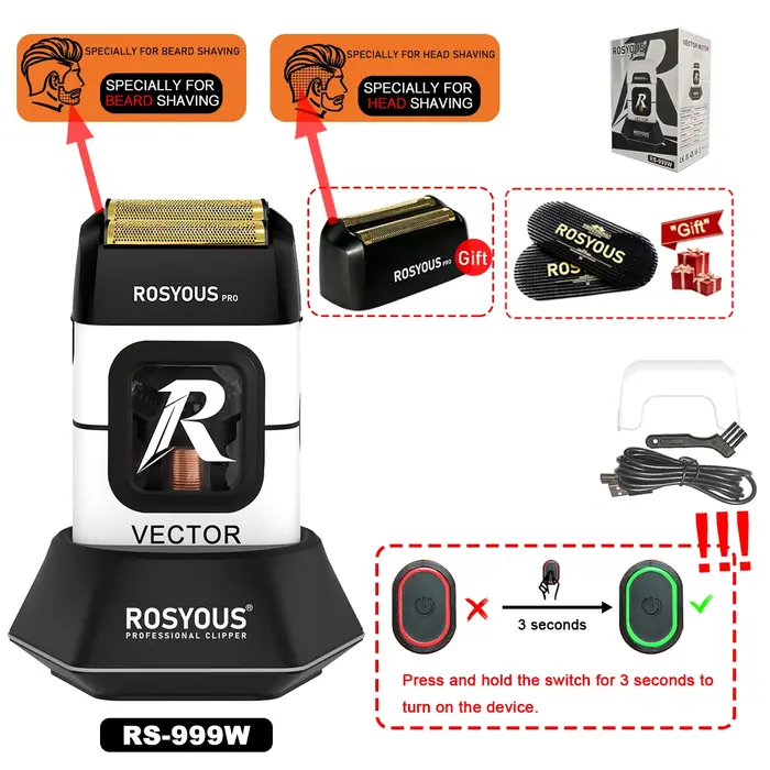 ROSYOUS Rasoir Électrique Professionnel pour Homme