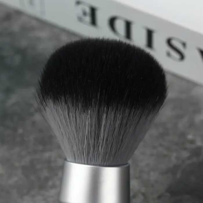 YAQI – brosse de rasage pour hommes, poils synthétiques, poignée en métal lourd, loup en bois, nœud 