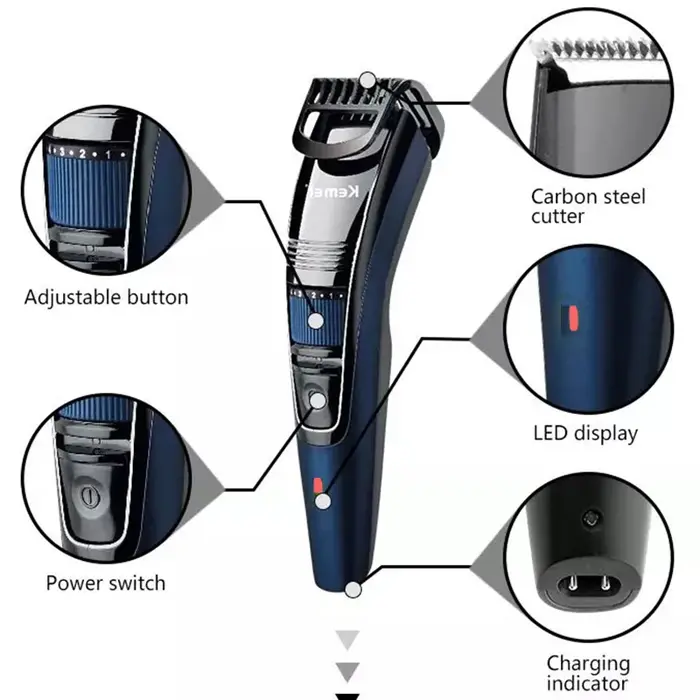 Tondeuse à barbe et cheveux réglable Kemei 0