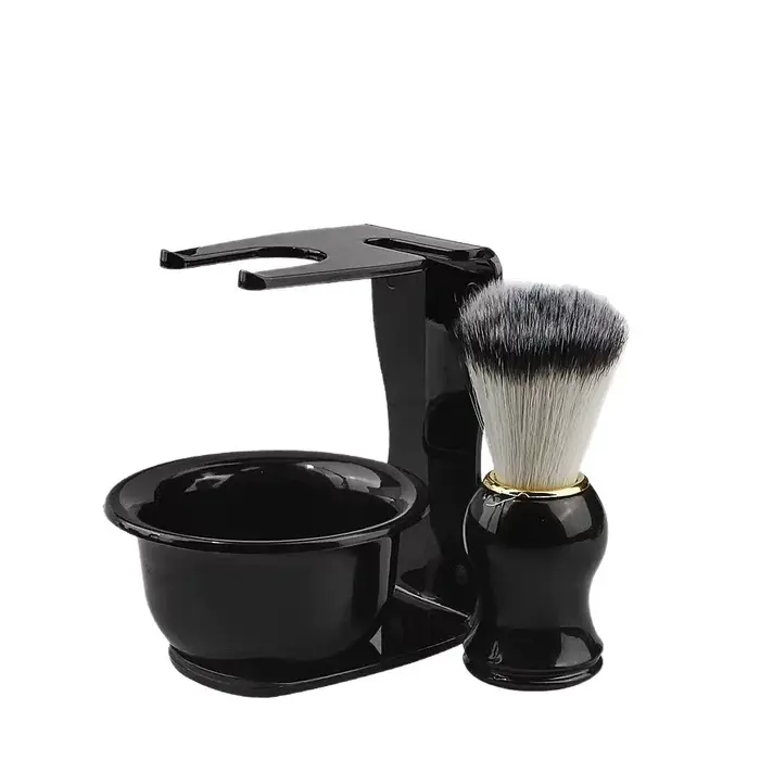 Ensemble de brosses à raser professionnelles 3-en-1, kit de rasage pour hommes avec bol à raser et s