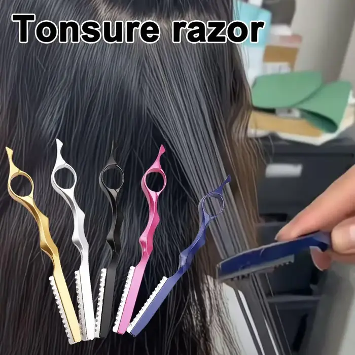 Rasoir professionnel pour la coupe des cheveux - Couteau de barbier en acier inoxydable pour usage en salon - Outil