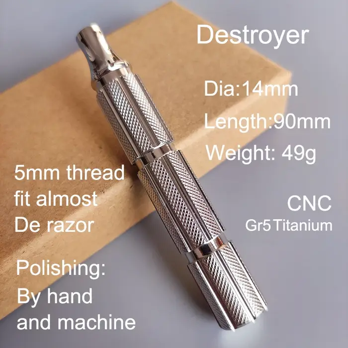 Dscosmetic Destroyer 316L manche de rasoir de sécurité en acier inoxydable