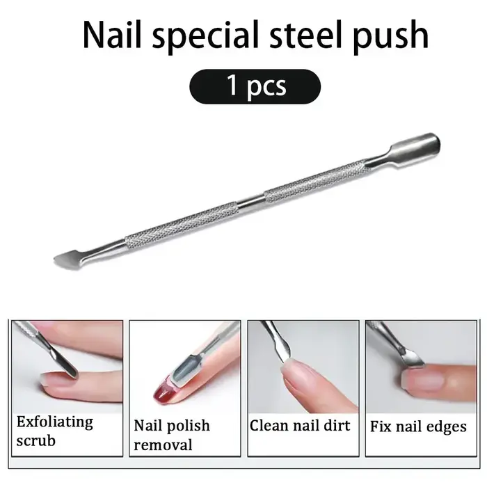 CuemployPusher-Outils de manucure en acier inoxydable, nettoyeur de peau, soins des ongles, dissolva