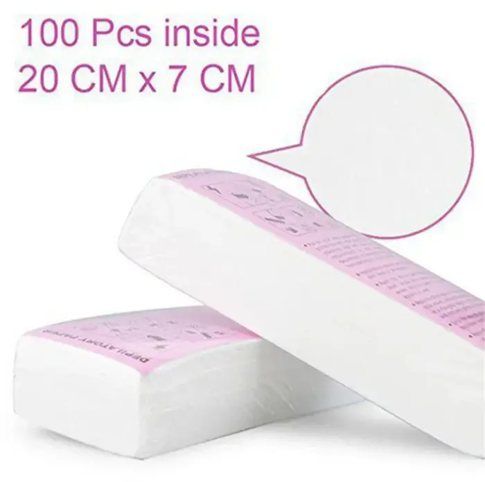 Bandes de cire non tissées hypoallergéniques, 100 pièces, feuilles d'épilation douces pour le visage