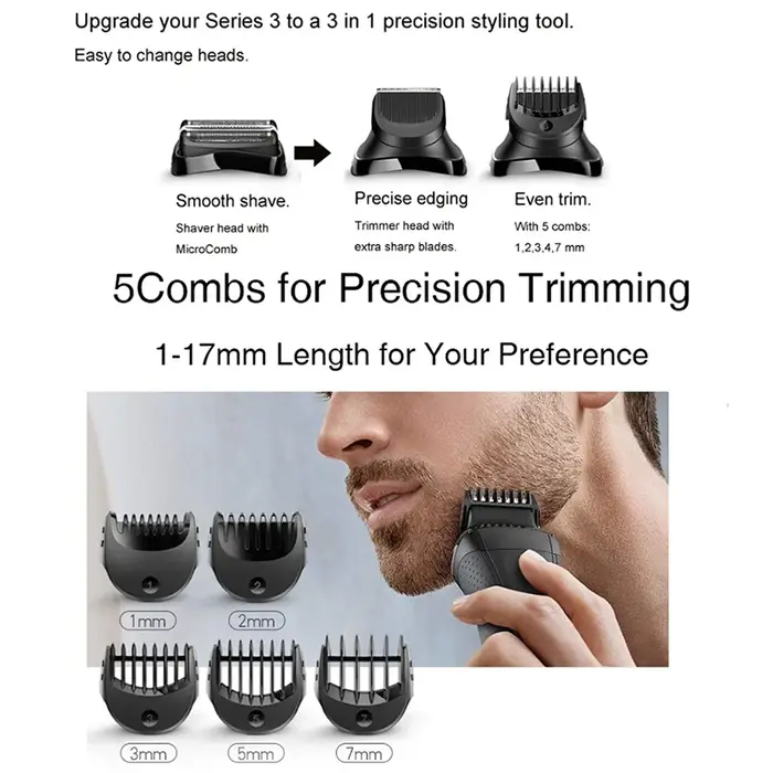 Tête de rasoir de rechange pour tondeuse à barbe Braun série 3