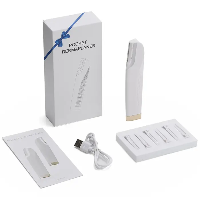 Rasoir dermaplaning sonique pour femme, exfoliant du visage, dissolvant de poils et de peluches, ton