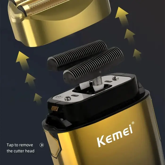 Kemei TX10 rasoir électrique cheveux Rechargeable visage et barbe feuille