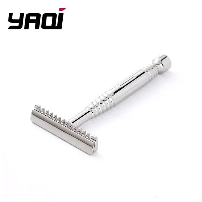 Rasoir de sécurité pour homme Romulus Open Comb en acier inoxydable 316 poli, rasoir à lame unique Y