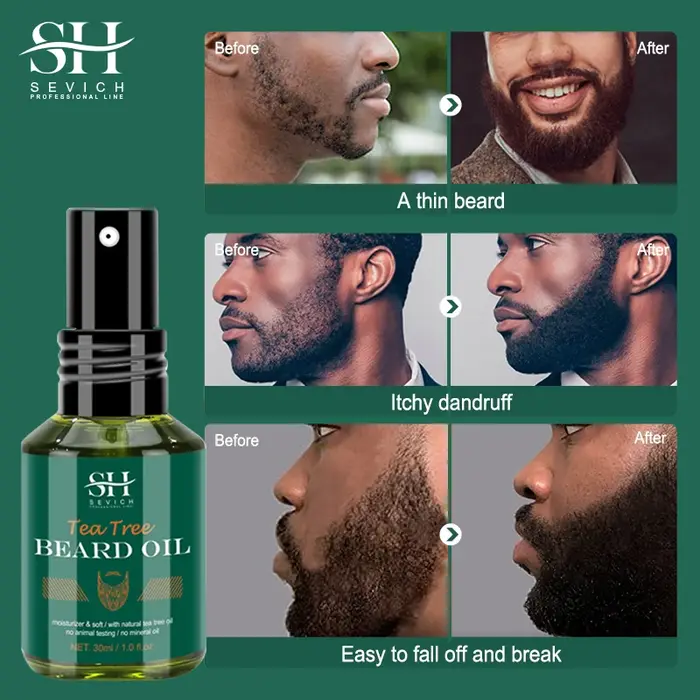 SEVICH huile de barbe de croissance pour hommes soin de garniture de style hydratant plus épais favoriser la repousse