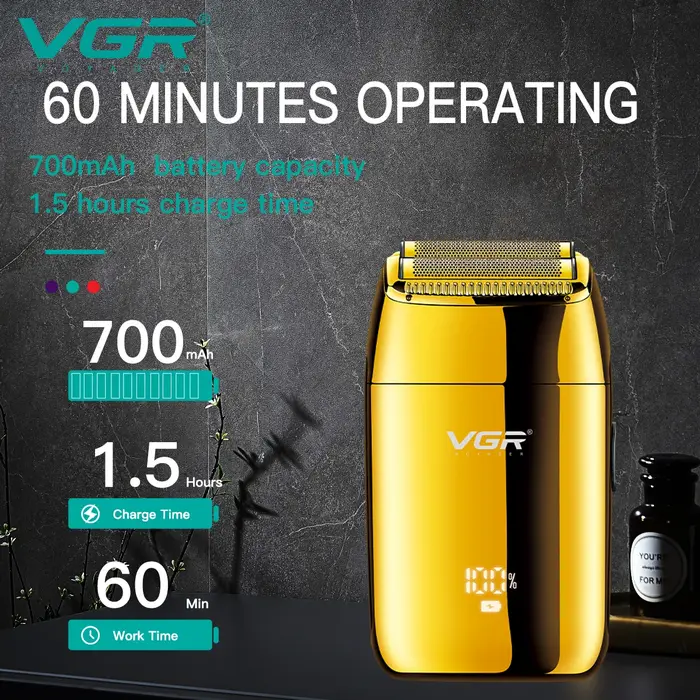 VGR tondeuse tondeuse à barbe pour hommes rasoir electrique homme rasoir homme Rasoir Professionnel Le rasoir Rasoir électrique Réciproque Machine à raser Portable Tondeuse à barbe Mini Rasoir pour ho