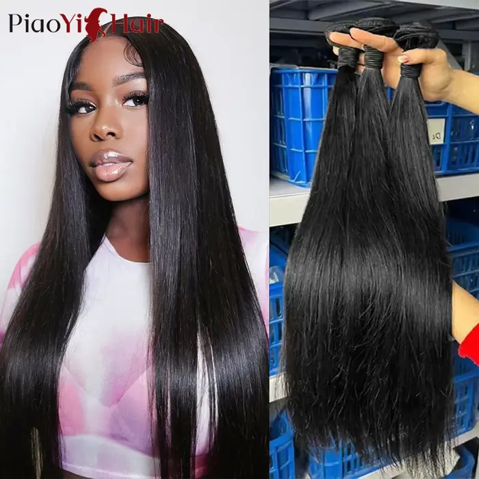 Mèches indiennes naturelles lisses, 26 28 30 pouces, cheveux bruts longs et épais, pour femmes, 40 3