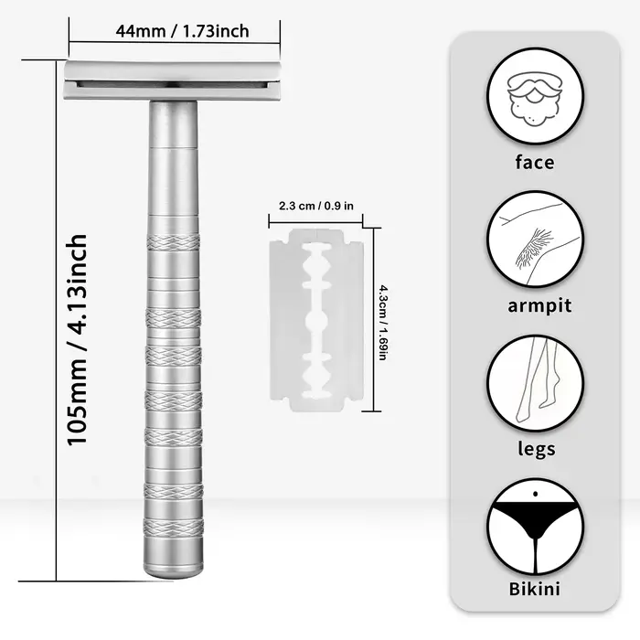 Rasoir à double tranchant AL13 avec 5 lames de rechange