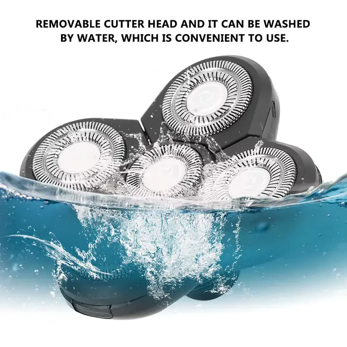 Rasoir à barbe électrique 5 lames tête rotative accessoire étanche remplacement