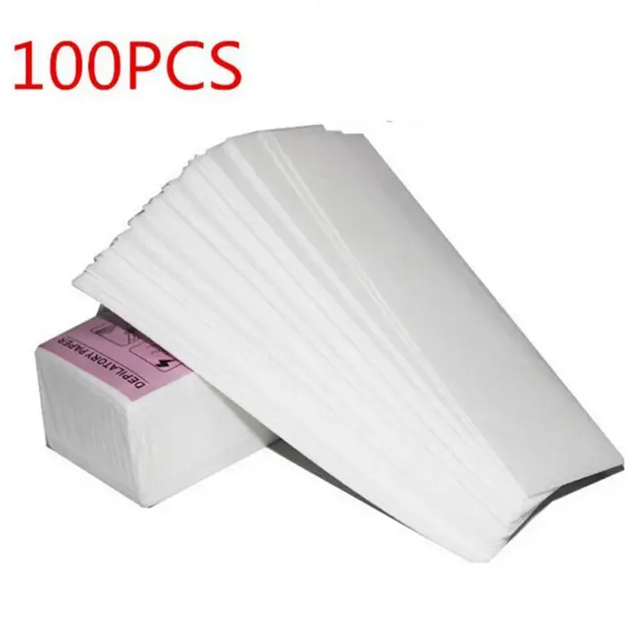 100 pièces épilation non tissé corps tissu cheveux enlever cire rouleaux de papier haute qualité