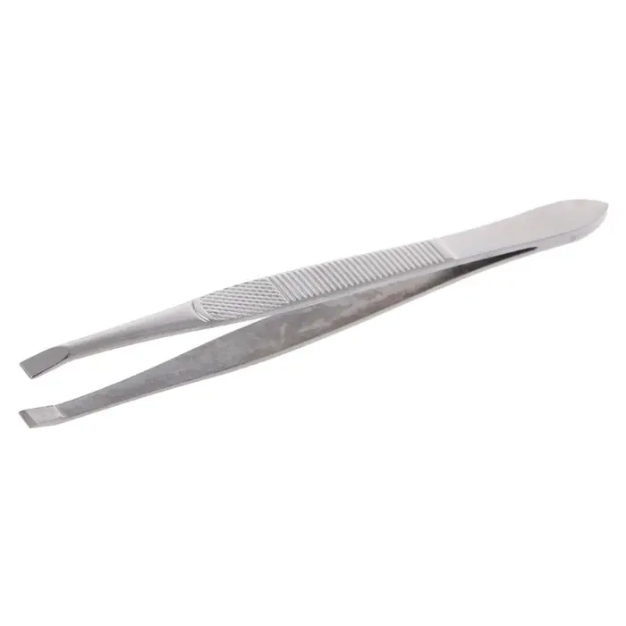 Pincettes professionnelles d'épilation des sourcils en acier inoxydable, outil à pointe plate, vente