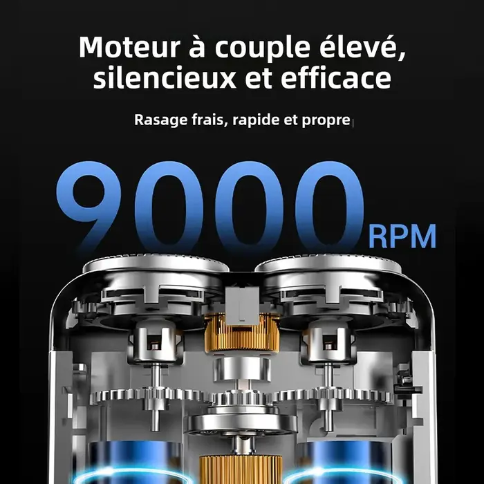 Rasoir électrique intelligent affichage numérique tondeuse à barbe étanche pour hommes Mini