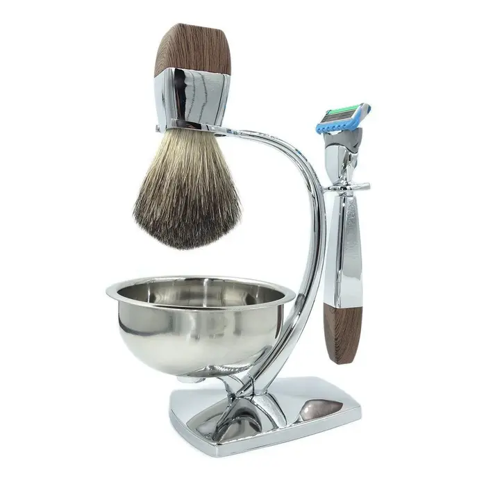 IRAZOR Kit de rasage humide classique pour hommes avec 5 lames de rasoir Fit Fusion 5