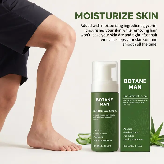 Crème dépilatoire en mousse pour une épilation corporelle indolore, apaisante après-rasage, soulageant les inconforts cutanés, crème dépilatoire douce à action rapide