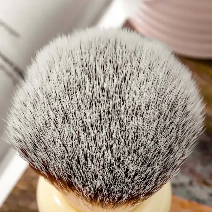 YAQI – brosse de rasage pour hommes, cheveux synthétiques en obsidienne verte humide