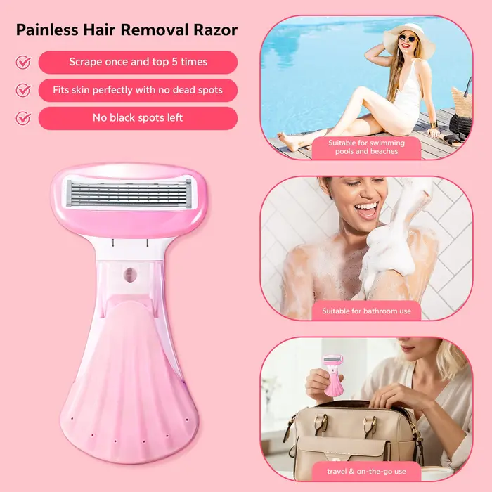Rasoir pour femmes à 5 lames avec 1 manche + 1/2/3 lames