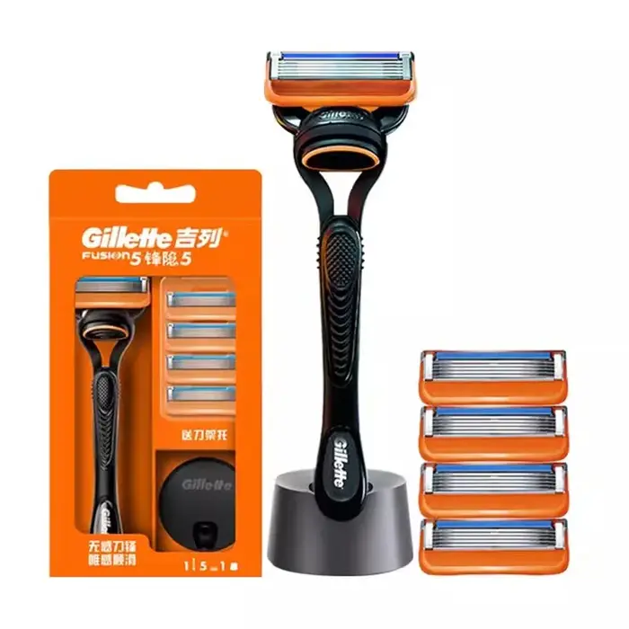 Gillette Razor Fusion 5 ProGlide rasoir avec 1 support magnétique 1 poignée 2/4/5 tête de rasoir de rechange Machine à raser manuelle de sécurité