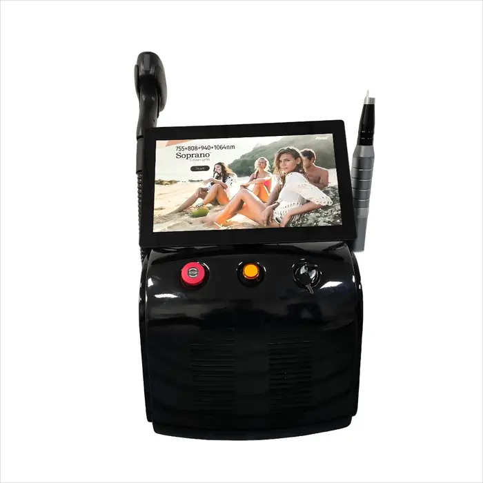 Appareil professionnel 2-en-1 d'épilation au laser diode et de détatouage 755nm/1064nm avec système de refroidissement par glace, équipement de beauté pour salon H