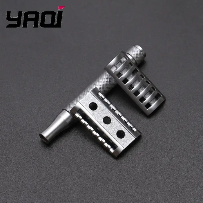 YAQI KNIGHT-HELMET tête DE rasoir manche en acier inoxydable