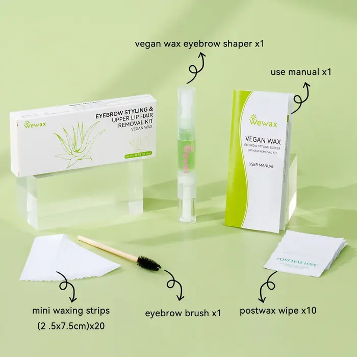 Kit de 32 Bandes de Cire à Épiler Parfumées à l'Aloès pour Sourcils, Barbe, Lèvres, Doigts et Épilation Locale – Soin de Beauté