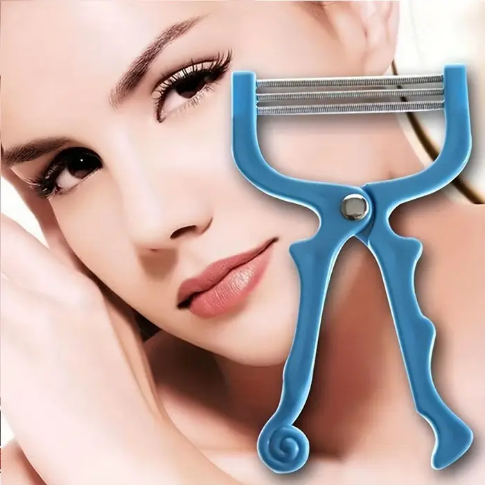 Épilateur facial sûr et réutilisable à ressort manuel pour l'élimination des poils et des moustaches féminins