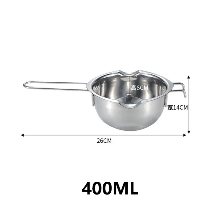 Pot de fusion de cire en acier inoxydable, bougie parfumée à Long manche, savon au beurre de chocola