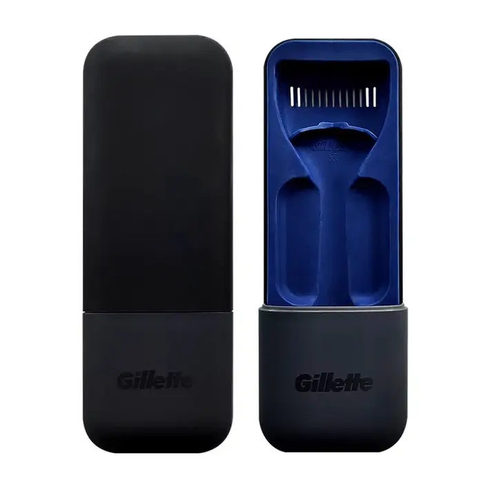 Boîte de rangement pour rasoir Gillette, ouverture et fermeture magnétiques, ventilation par drainag