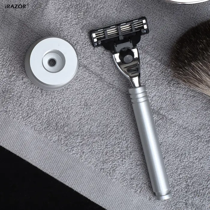 IRAZOR Classic Mach 3 Kit de rasoir 3 couches avec support-barbier