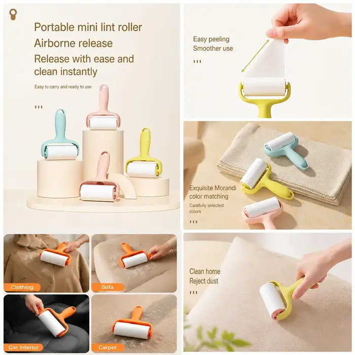 Mini-rouleau adhésif portable détachable pour l'épilation