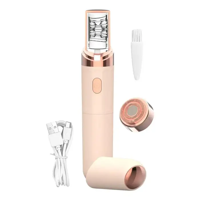 Épilateur rechargeable 2-en-1 pour le visage, sans douleur, étanche, tondeuse à sourcils pour femmes