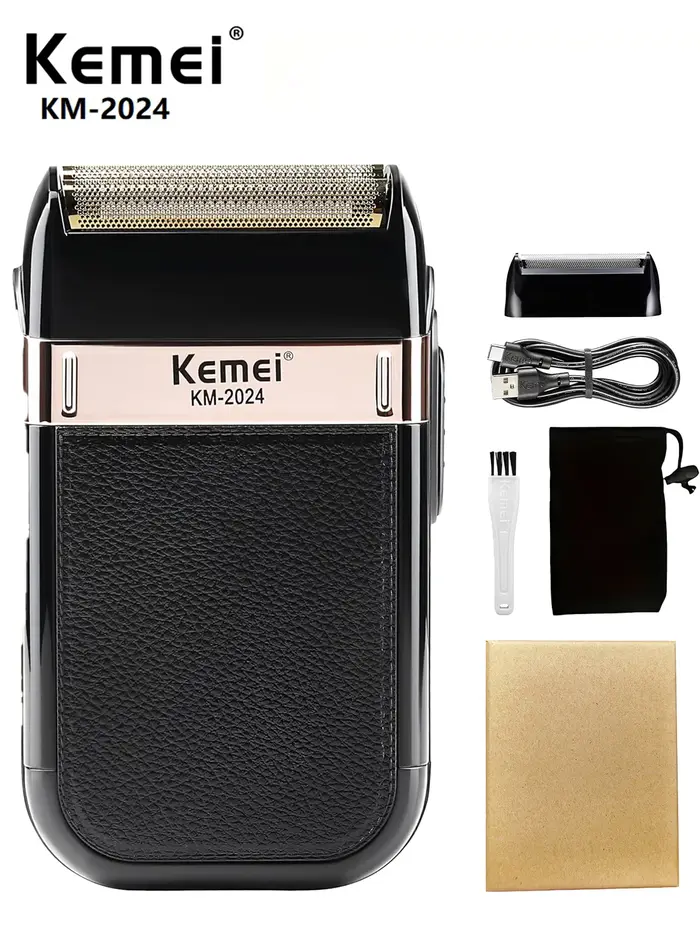 KEMEI rasoir électrique pour hommes, tête à double lame alternative, rasoir électrique professionnel